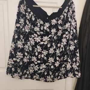 Floral Blue and White Women's Skirt